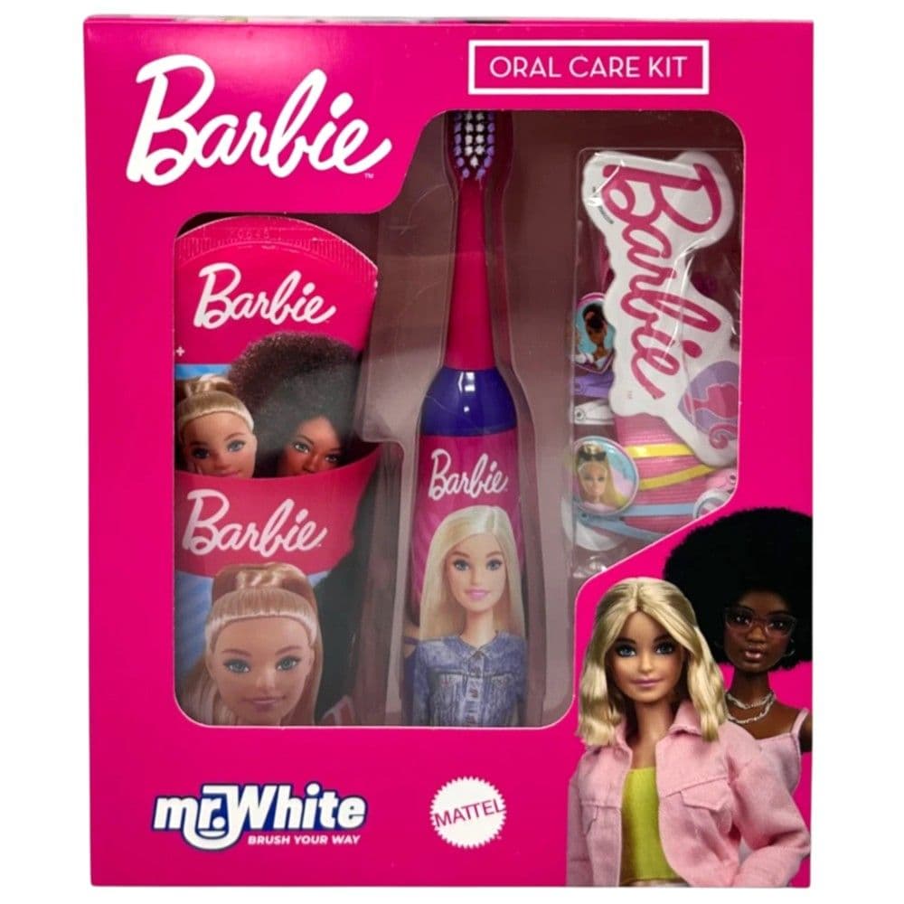 Set për fëmijë, Mr White, Barbie, pastë dhëmbësh + furcë + mbajtëse + kapëse flokësh, 1 pako