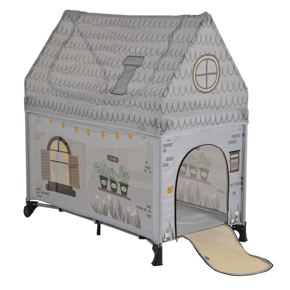 Krevat portativ dhe tendë për fëmijë, Cangaroo, 124x63x126cm, 2 nivele , gri, 1 copë
