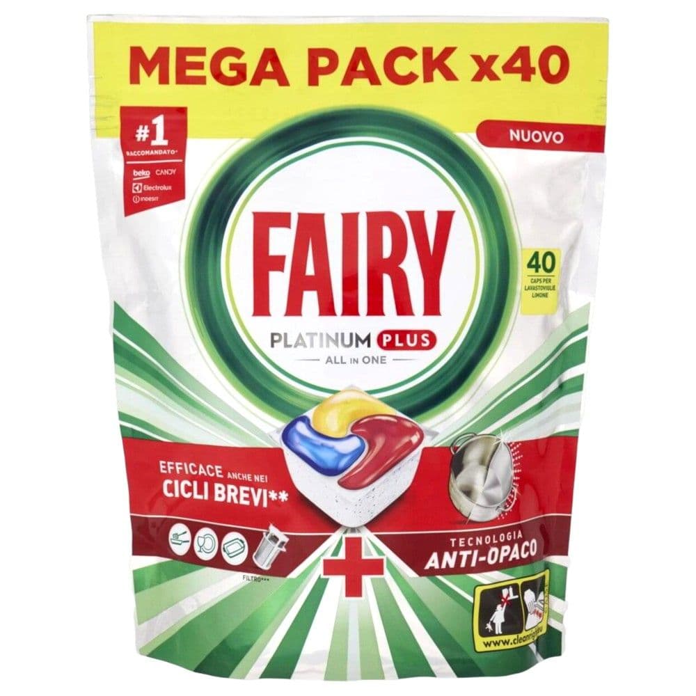 Detergjent kapsulë për lavastovilje, Fairy, Platinum Plus, 40 kapsula, 1 copë