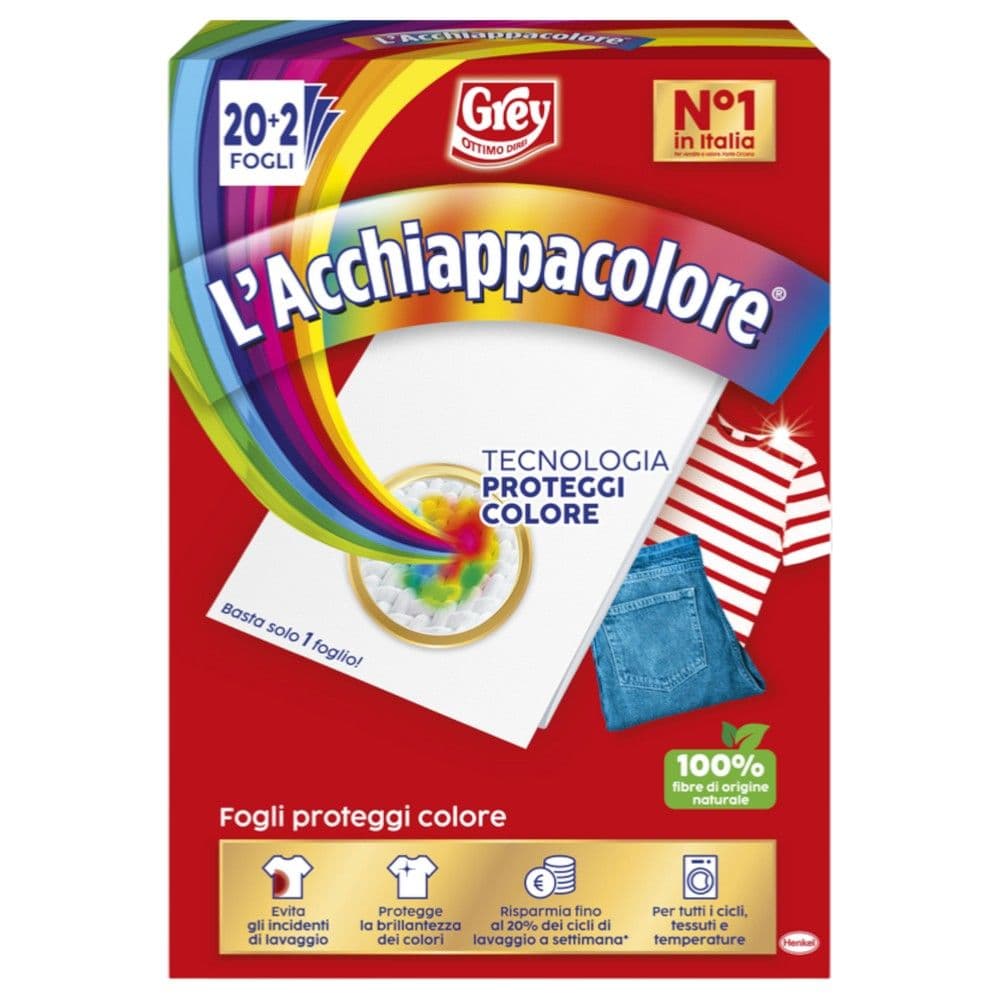 Peceta për mbrojtjen e ngjyrave për lavatrice, Grey, 22 peceta, 1 copë