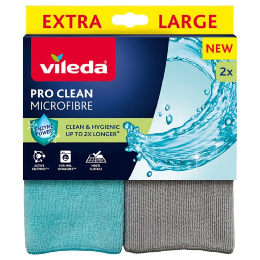 Peceta pastrimi, Vileda, Pro Clean, Extra Large, mikrofibër, 2 peceta, 1 copë