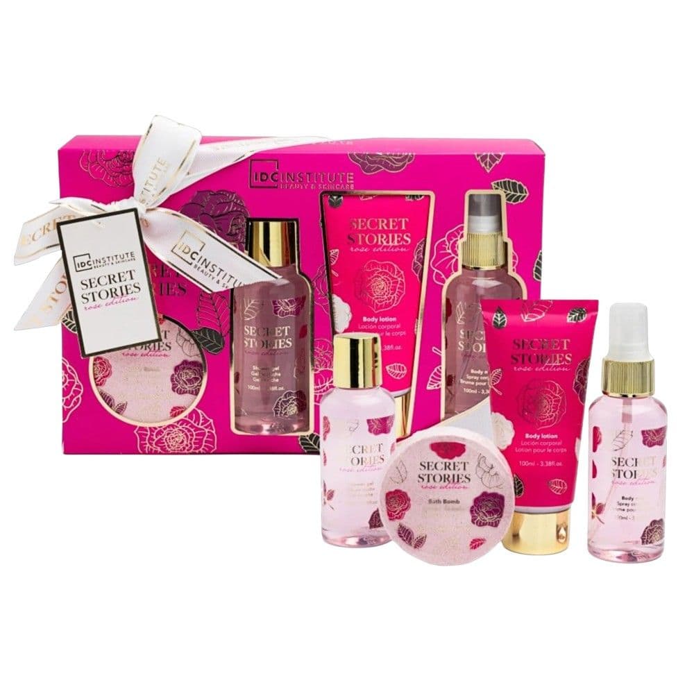 Set dushi, IDC Institute, Secret Stories, Xhel dushi 100 ml, Spraj trupi 100 ml, Lotion trupi 100 ml, Bath bomb 40 gr, 1 copë