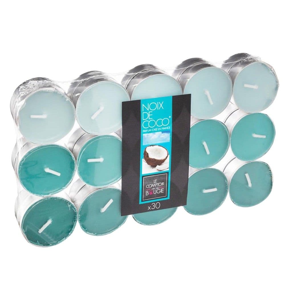 Qiri aromatik me bazament alumini, arome are kokosi, D3.7 cm, set 30 cope