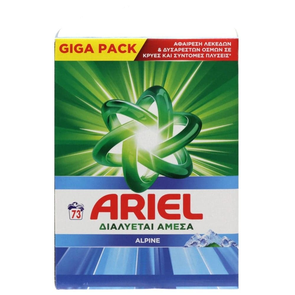 Detergjent pluhur për rrobat, Ariel, Alpine, 71 larje, 4745 gr, 1 copë