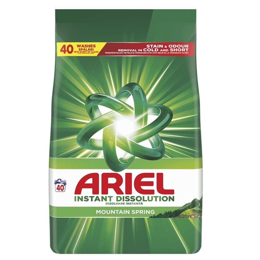 Detergjent pluhur për rrobat, Ariel, Mountain Spring, 2.6 kg, 40 larje, 1 copë