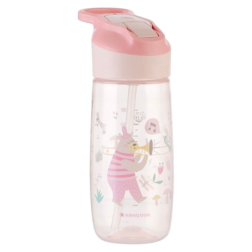Shishe për fëmijë, Kikka Boo, Music Fest, pip silikoni, 450 ml, rozë, 1 copë