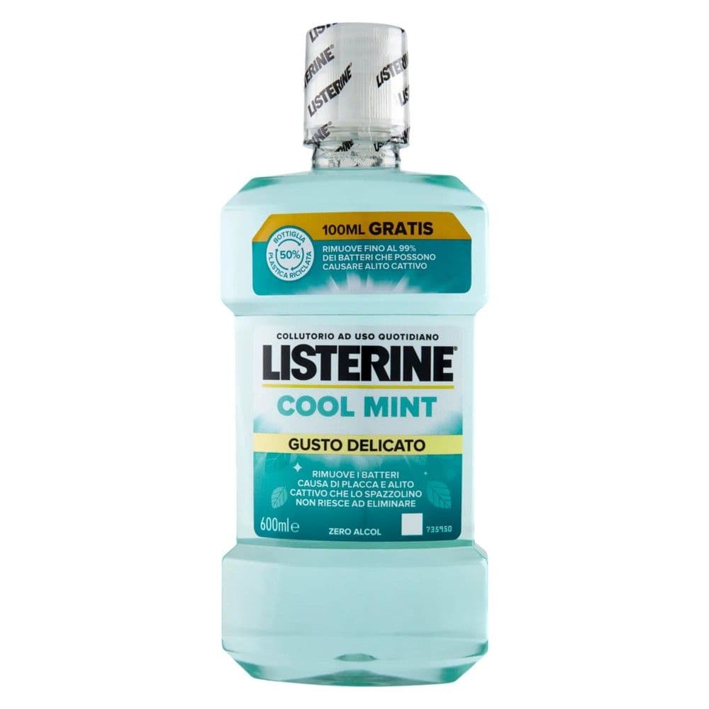 Shpëlarës goje, Listerine, Cool Mint, Gusto Delicato, 600 ml, 1 copë