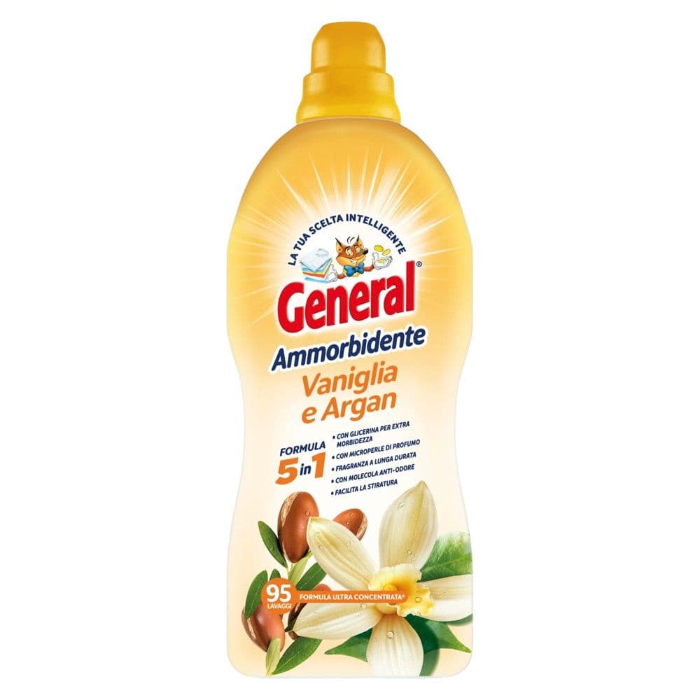 Zbutës rrobash i koncentruar, General, Vaniglia e Argan, 1425 ml, 95 larje, 1 copë