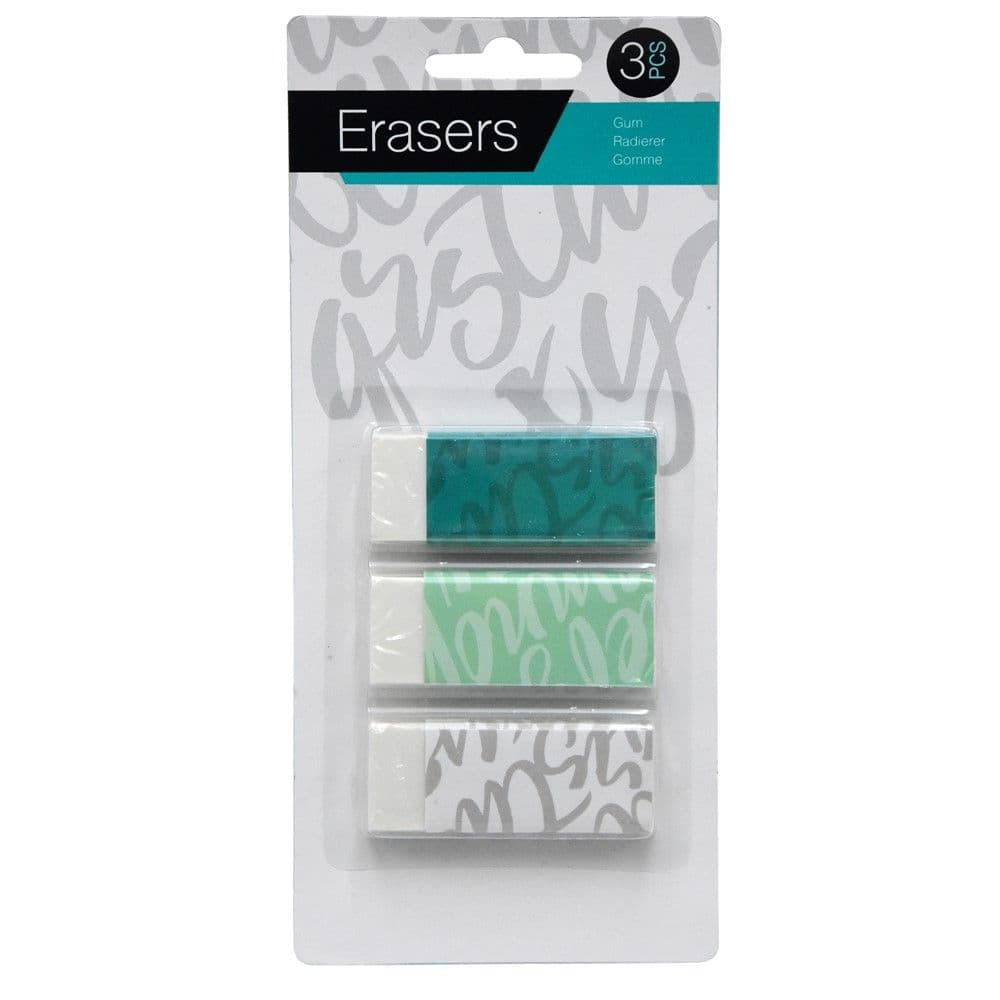 Set goma për laps, Free&Easy, gomë, 20x9x1 cm, e bardhë dhe gurkali, 3 copë