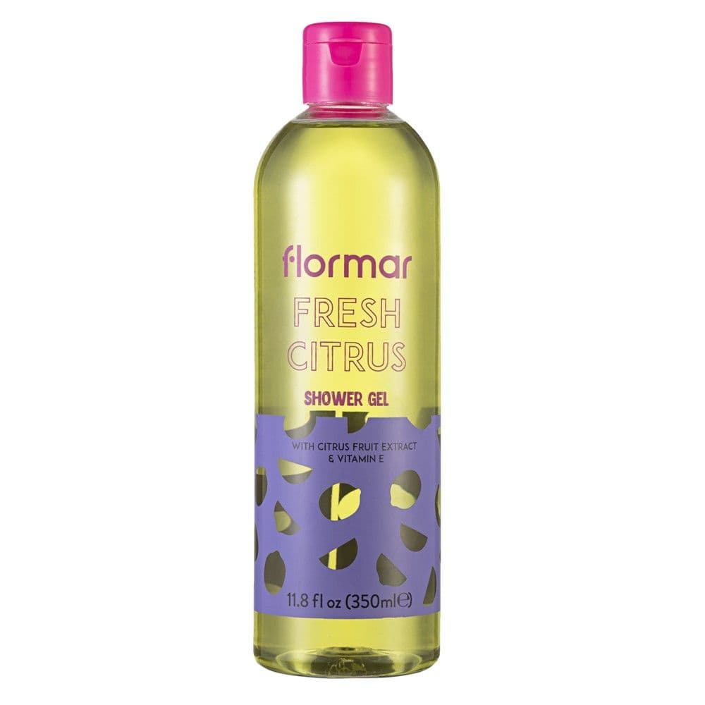 Xhel trupi për dush Fresh Citrus, Flormar, plastikë, 350 ml, lejla dhe e gjelbër, 1 copë