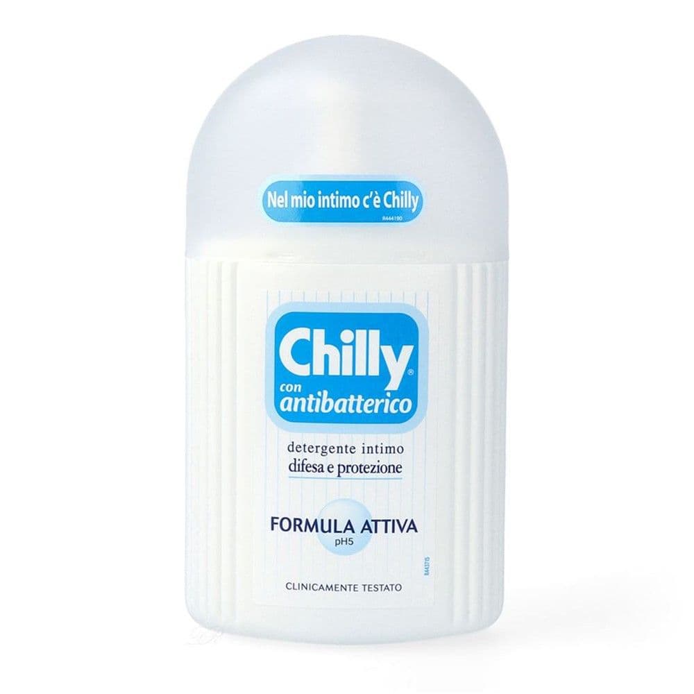 Larës intim, për femra, Antibatterico, Chilly, plastikë, 200 ml, e bardhë dhe e kaltër, 1 copë