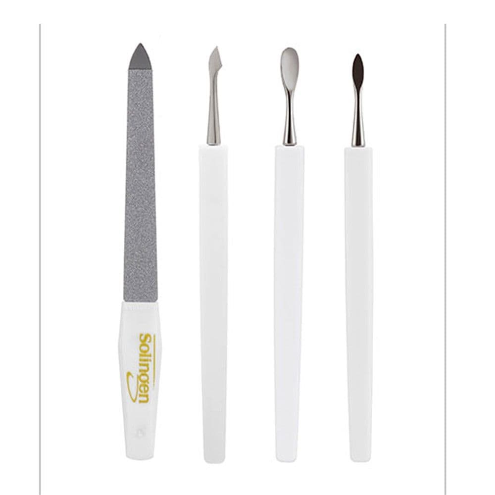 Set manikyri "Miniso Solingen", çelik dhe polistiren, gri dhe e bardhë, 4 copë