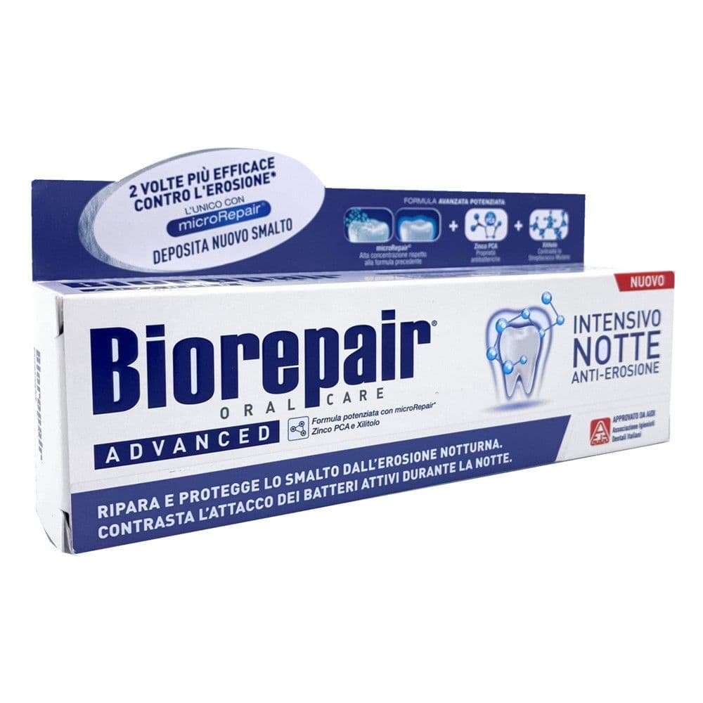Pastë dhëmbësh kundër erozionit, Biorepair, plastikë, 75 ml, e bardhë dhe blu, 1 copë