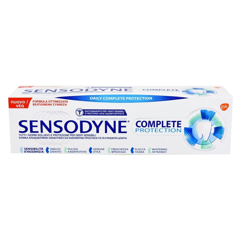 Pastë dhëmbësh për mbrojtjen e dhëmbëve, Sensodyne, plastikë, 75 ml, e bardhë dhe e kaltër, 1 copë