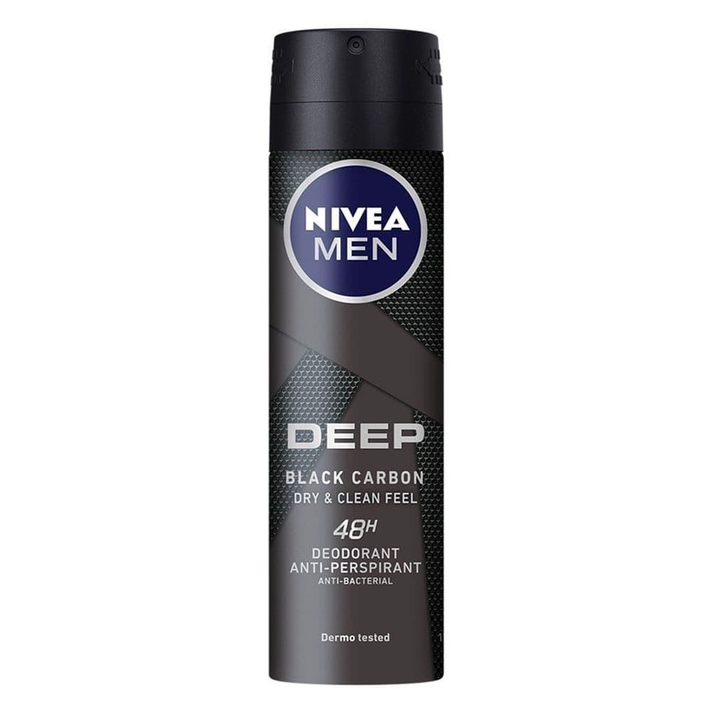 Antidjersë sprai për meshkuj Deep, Nivea, plastikë dhe metal, 150 ml, e zezë, 1 copë