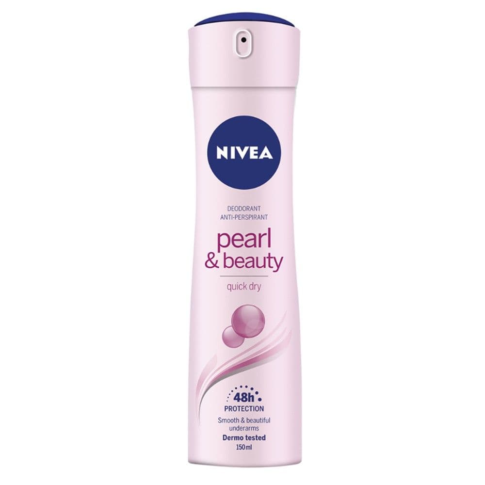 Antidjersë sprai për femra Pearl&Beauty, Nivea, plastikë dhe metal, 150 ml, rozë dhe e bardhë, 1 copë
