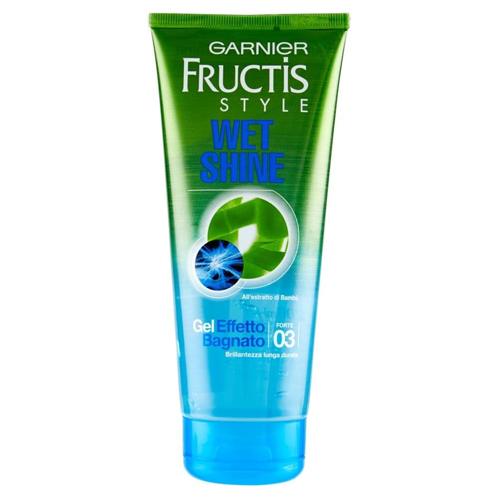 Xhel për stilimin e flokëve për meshkuj, Wet Shine 03, Fructis, Garnier, plastikë, 200 ml, e gjelbër dhe e kaltër, 1 copë