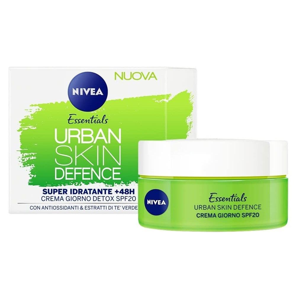 Krem detoksikues për trajtimin e fytyrës gjatë ditës, Urban Skin Defence, Nivea, plastikë dhe qelq, 50 ml, e gjelbër, 1 copë