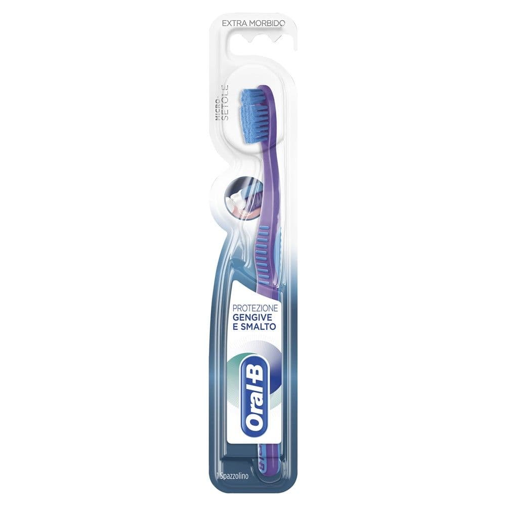 Furçë dhëmbësh për mbrojtjen e mishrave të dhëmbëve dhe smaltit, Oral-B, plastikë, 22x5 cm, blu, 1 copë