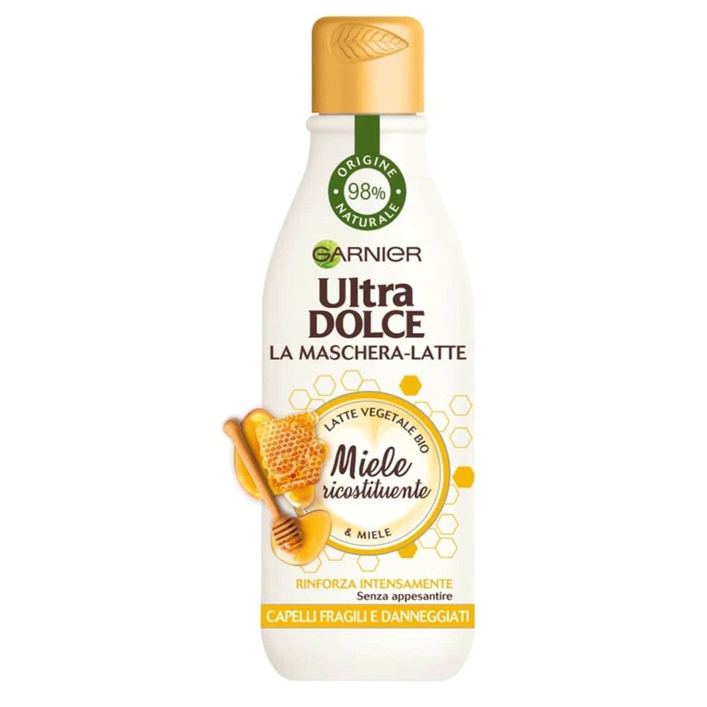 Maskë rigjeneruese për flokët, Ultra Dolce, Garnier, plastikë, 250 ml, e bardhë dhe e verdhë, 1 copë