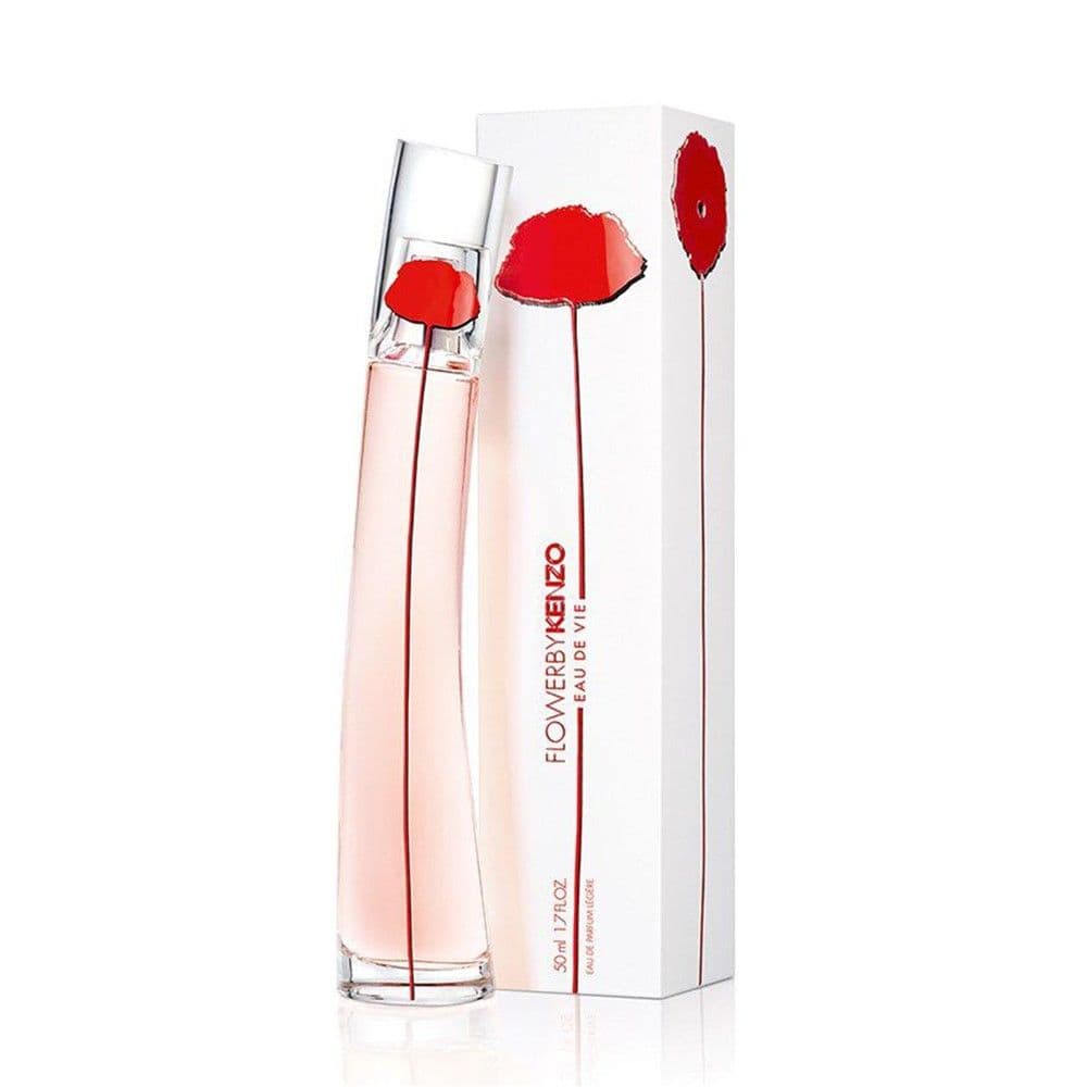 Parfum për femra, Flower by Kenzo L'Eau de Vie, Kenzo, EDP, qelq, 50 ml, e bardhë dhe e kuqe, 1 copë
