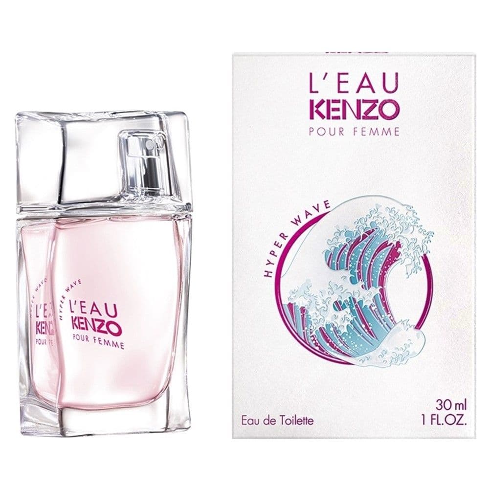 Parfum për femra, L'Eau pour Femme Hyper Wave, Kenzo, EDT, qelq, 30 ml, rozë dhe e bardhë, 1 copë