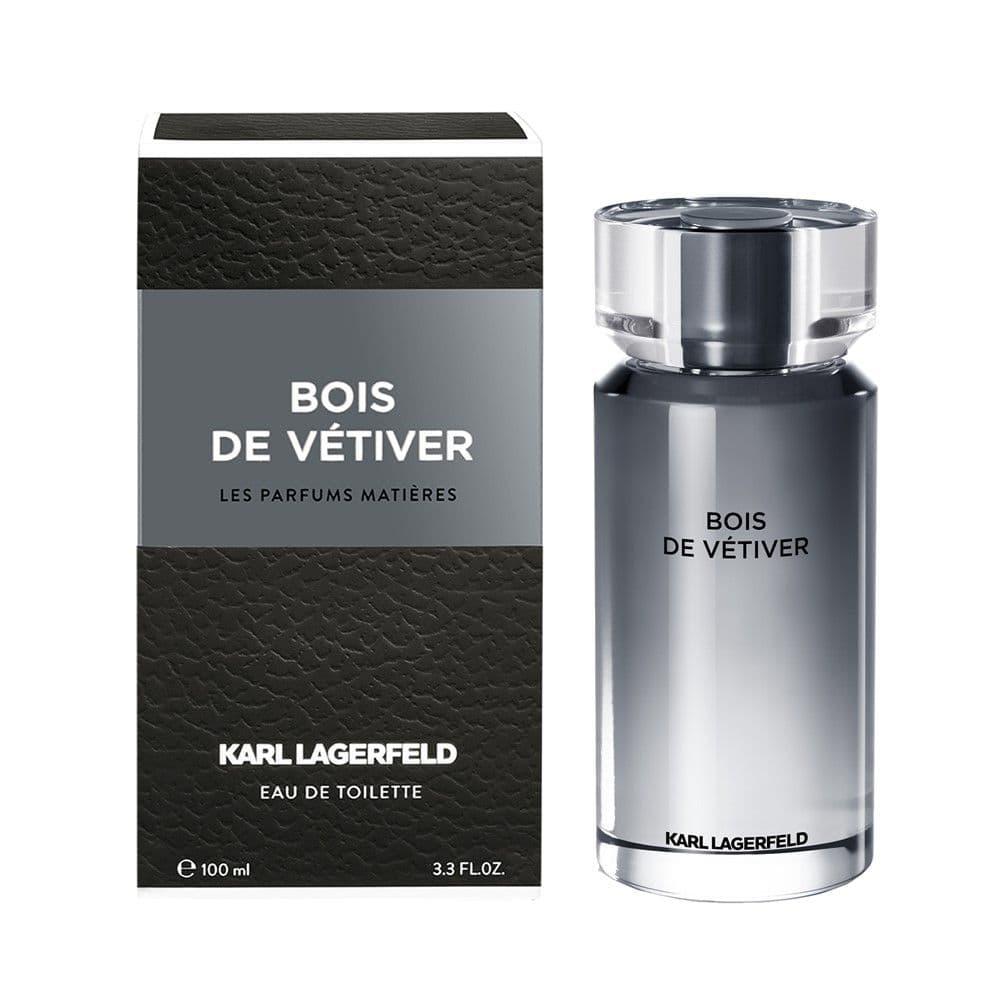 Parfum për meshkuj, Bois de Vetiver, Karl Lagerfeld, EDT, qelq, 100 ml, e zezë dhe gri, 1 copë