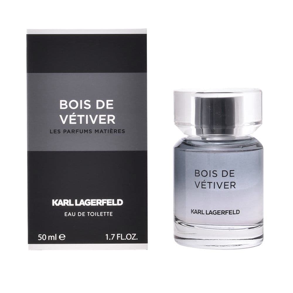 Parfum për meshkuj, Bois de Vetiver, Karl Lagerfeld, EDT, qelq, 50 ml, e zezë dhe gri, 1 copë