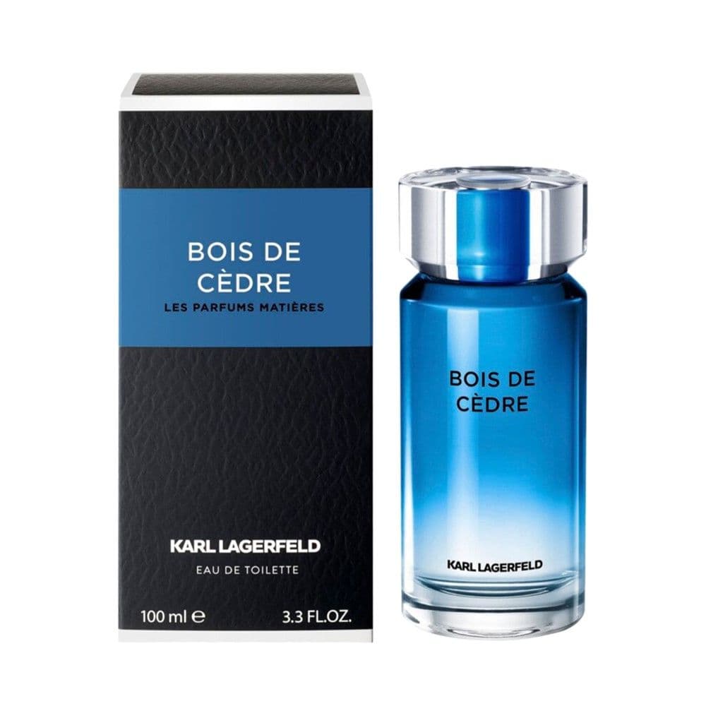 Parfum për meshkuj, Bois de Cèdre, Karl Lagerfeld, EDT, qelq, 100 ml, e zezë dhe blu, 1 copë