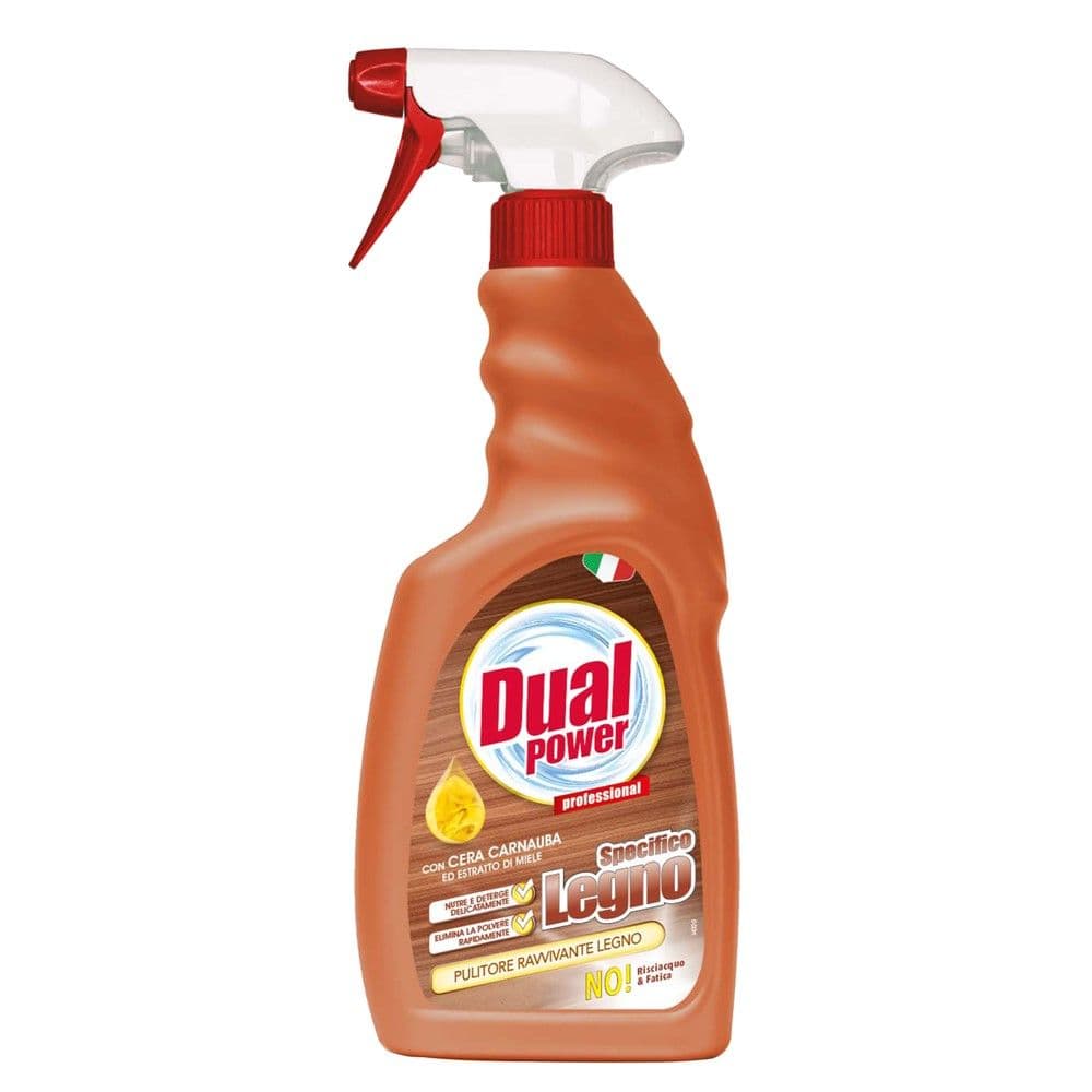 Detergjent pastrues sprai për sipërfaqet e drurit, Dual Power, plastikë, 500 ml, kafe, 1 copë