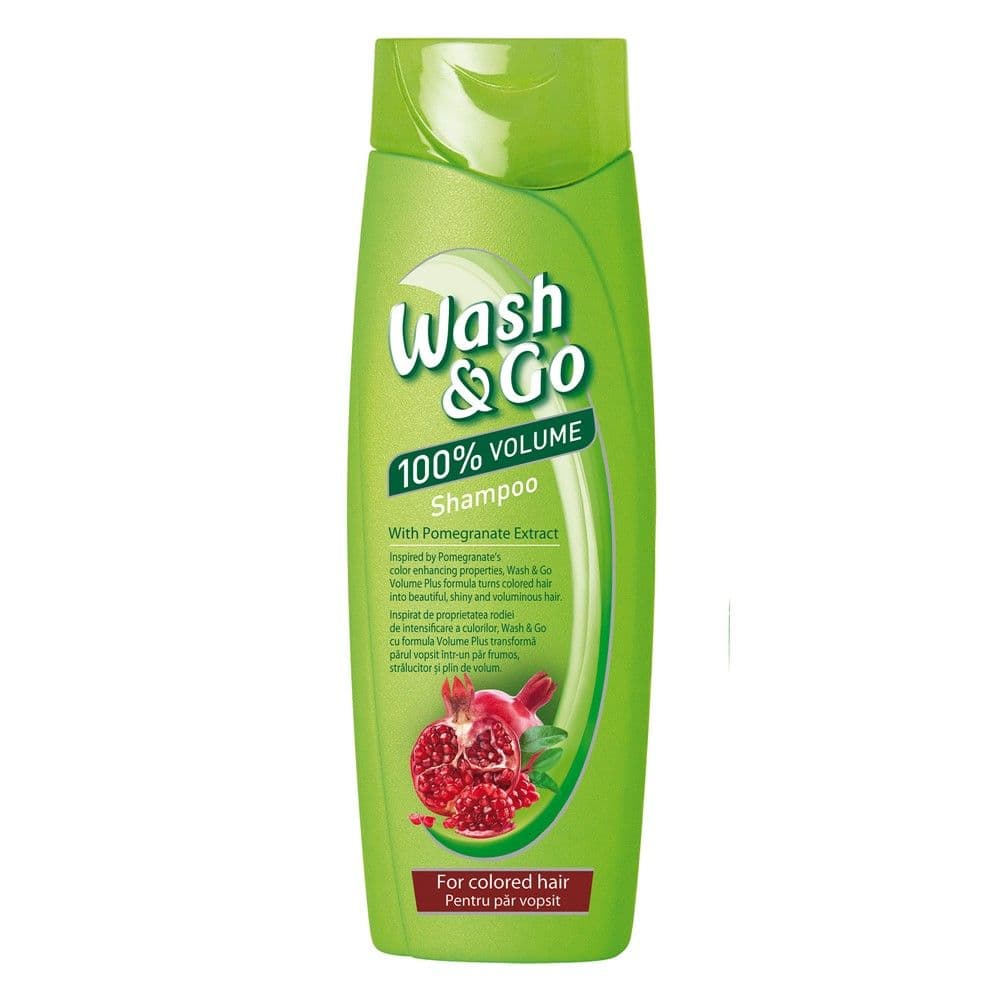 Shampo flokësh për volum, për flokë të lyer, Wash & Go, plastikë, 400 ml, e gjelbër, 1 copë