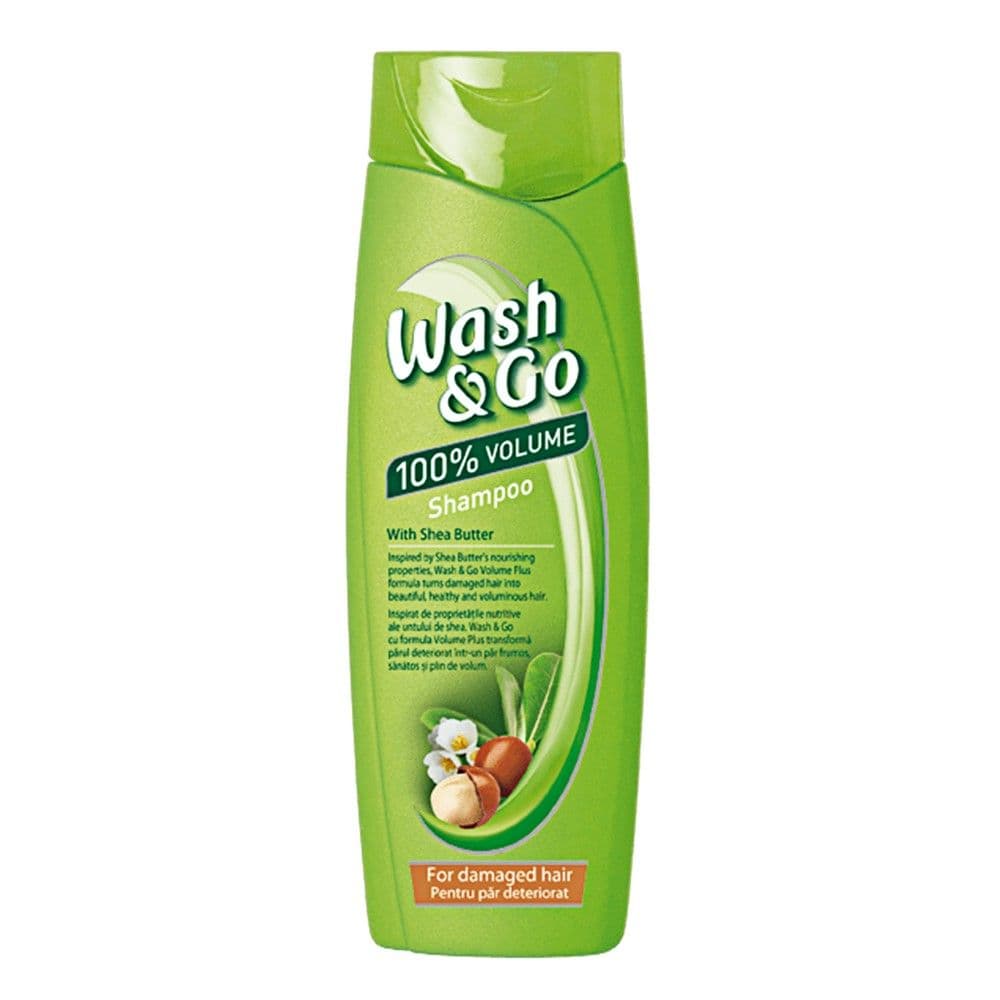 Shampo flokësh për volum, me efekt ushqyes, Wash & Go, plastikë, 400 ml, e gjelbër, 1 copë