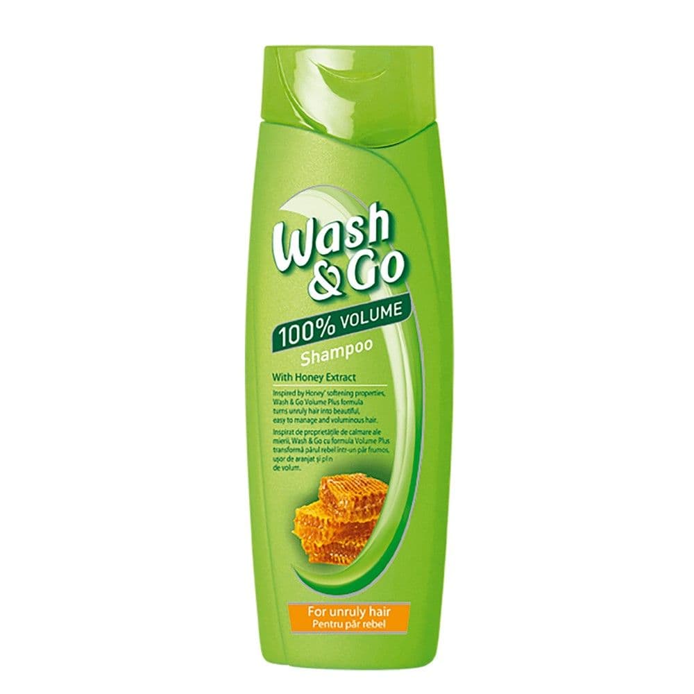 Shampo flokësh për volum, me efekt zbutës, Wash & Go, plastikë, 400 ml, e gjelbër, 1 copë
