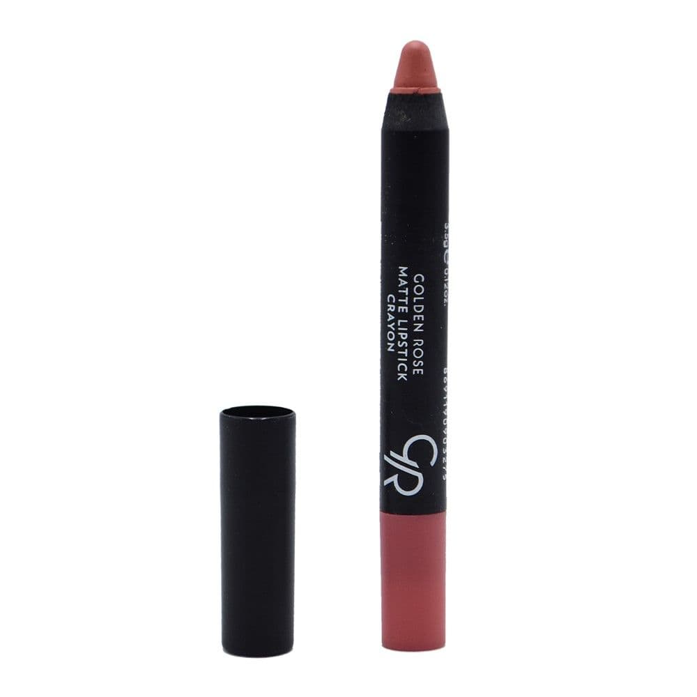 Laps për buzët, 27 Brown Pink, Matte Crayon, Golden Rose, plastikë, 3.5 g, rozë terrakota, 1 copë