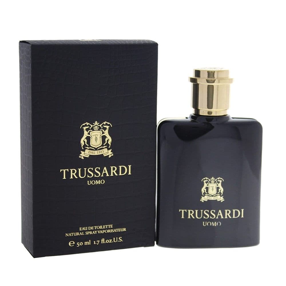 Parfum për meshkuj, Trussardi, Uomo, EDT, qelq, 50 ml, e zezë dhe gold, 1 copë