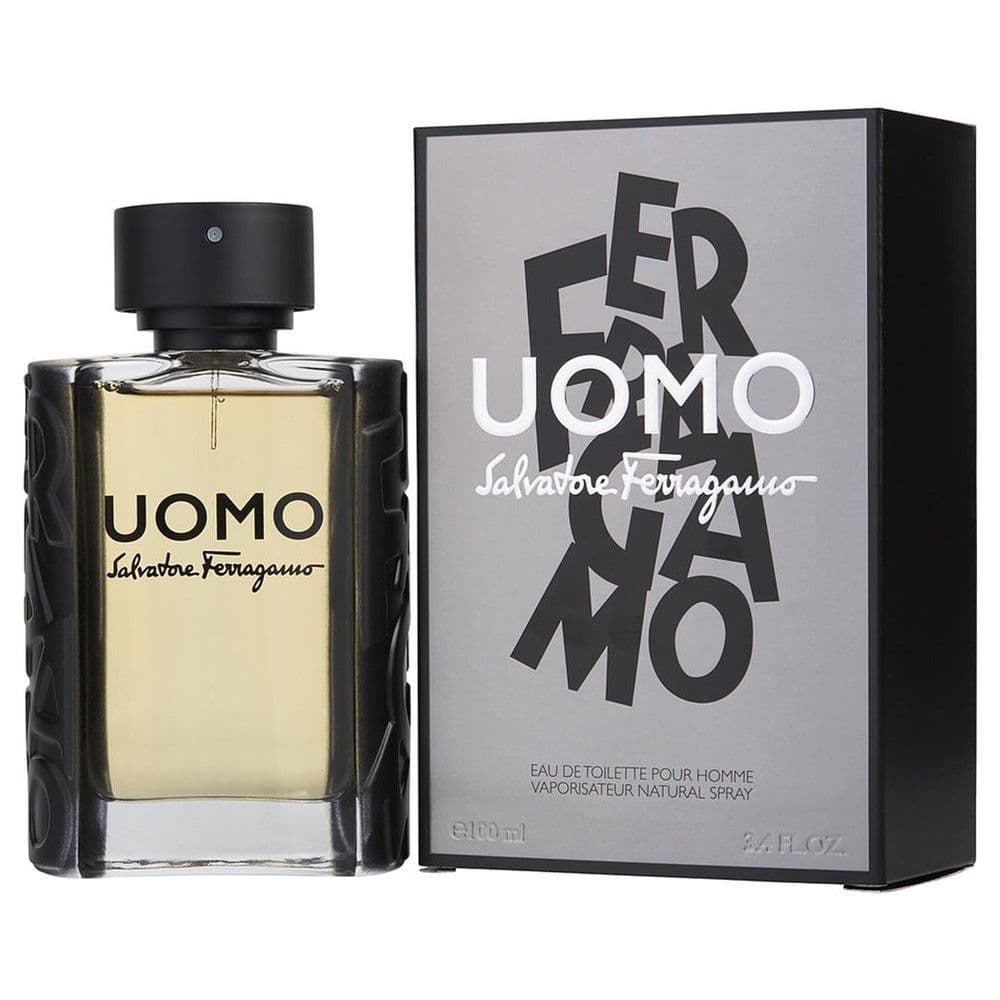 Eau de toilette (EDT) për meshkuj, Uomo, Salvatore Ferragamo, qelq, 100 ml, bezhë, e zezë dhe transparente, 1 copë