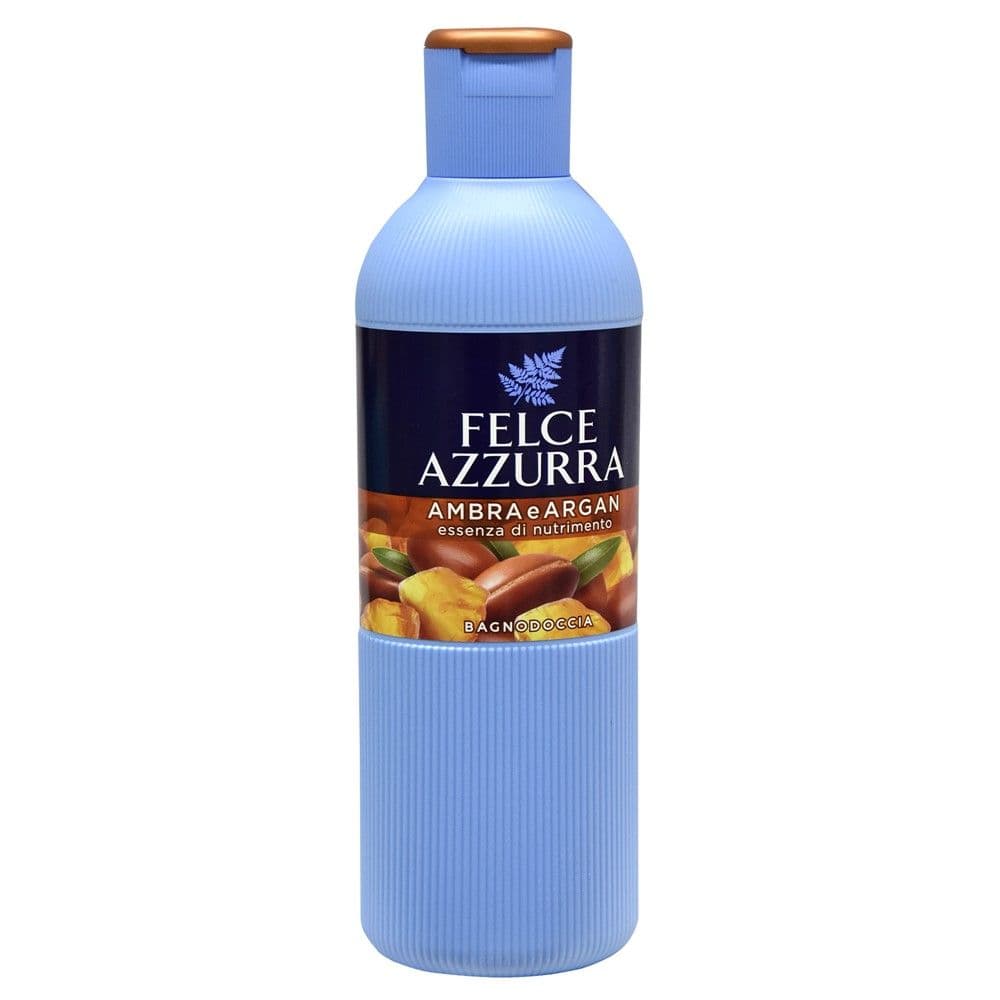 Shampo trupi, Ambra & Argan, Felce Azzurra, Paglieri, plastikë, 650 ml, blu dhe kafe, 1 copë