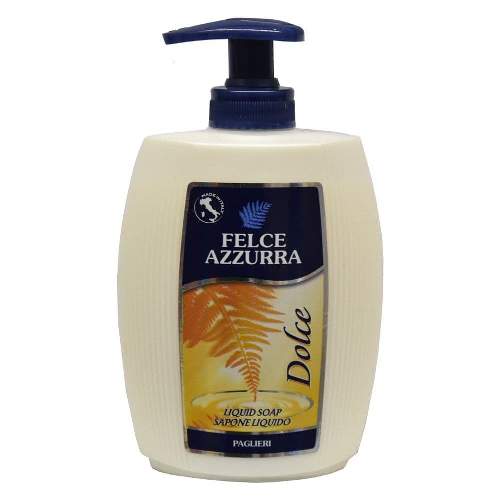 Sapun i lëngshëm, Dolce, Felce Azzurra, Paglieri, plastikë, 300 ml, blu dhe e verdhë, 1 copë