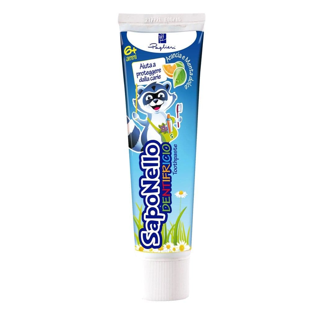 Pastë dhëmbësh për fëmijë, Saponello, Paglieri, plastikë, 75 ml, blu, 1 copë