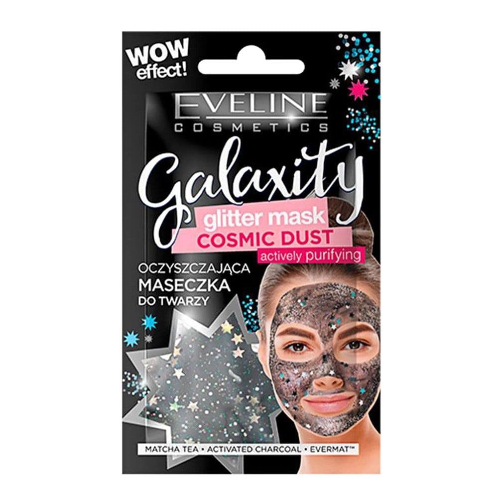 Maskë glitter për fytyrën, Galaxity, Eveline, plastikë, 10 ml, e zezë, 1 copë