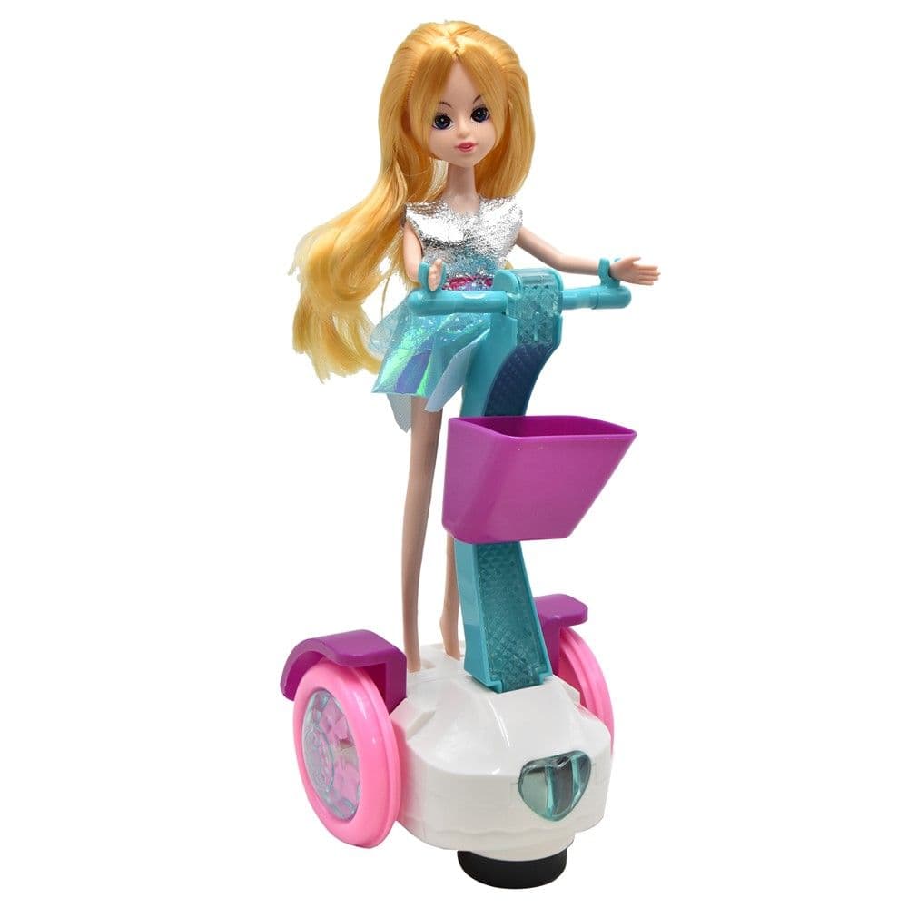 Set lodër për vajza, kukull me scooter, Car Balance, plastikë, 16x12x9 cm, rozë, 2 copë