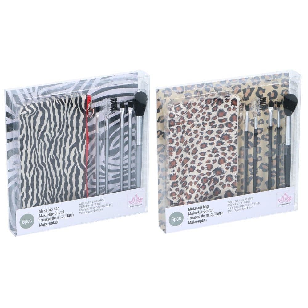 Set furçash makeup-i, me cantë kozmetike, fibra sintetike, plastikë, alumin 2.5x11x19 cm, mikse, 5 copë