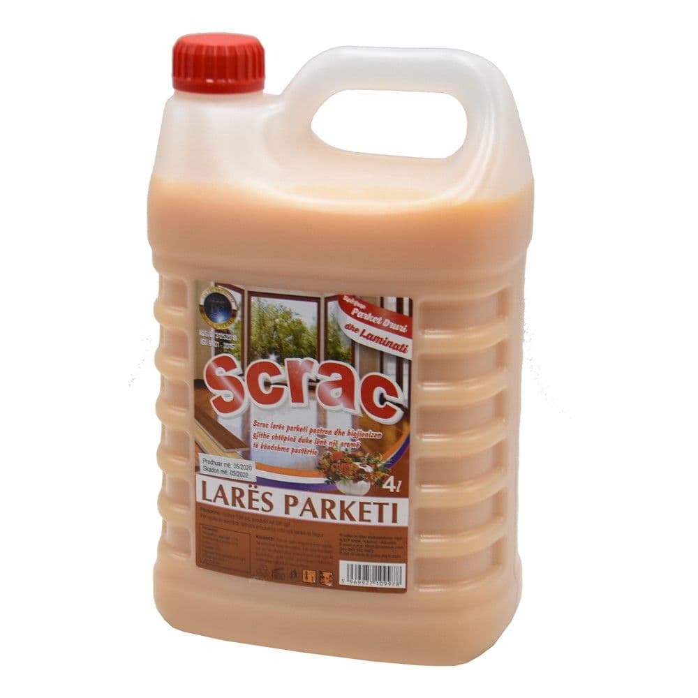 Detergjent pastrimi për larjen e dyshemeve me parket, Scrac, plastikë, 4 lt, bezhë, 1 copë