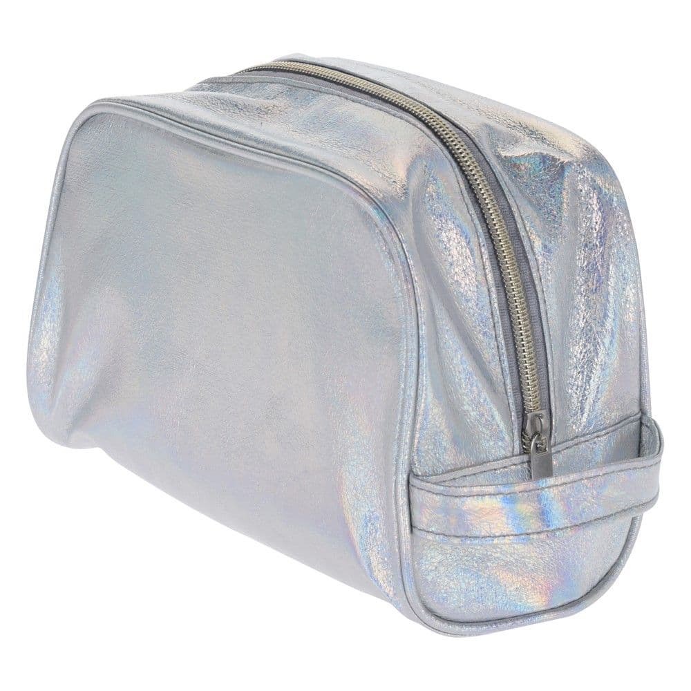 Çantë kozmetike, Eleganza, poliestër dhe poliuretan, 23x11x14 cm, argjend, 1 copë
