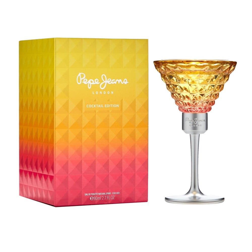 Parfum për femra, Pepe Jeans, Cocktail Edition For Her, EDT, qelq dhe metal, 80 ml, koral dhe e verdhë, 1 copë
