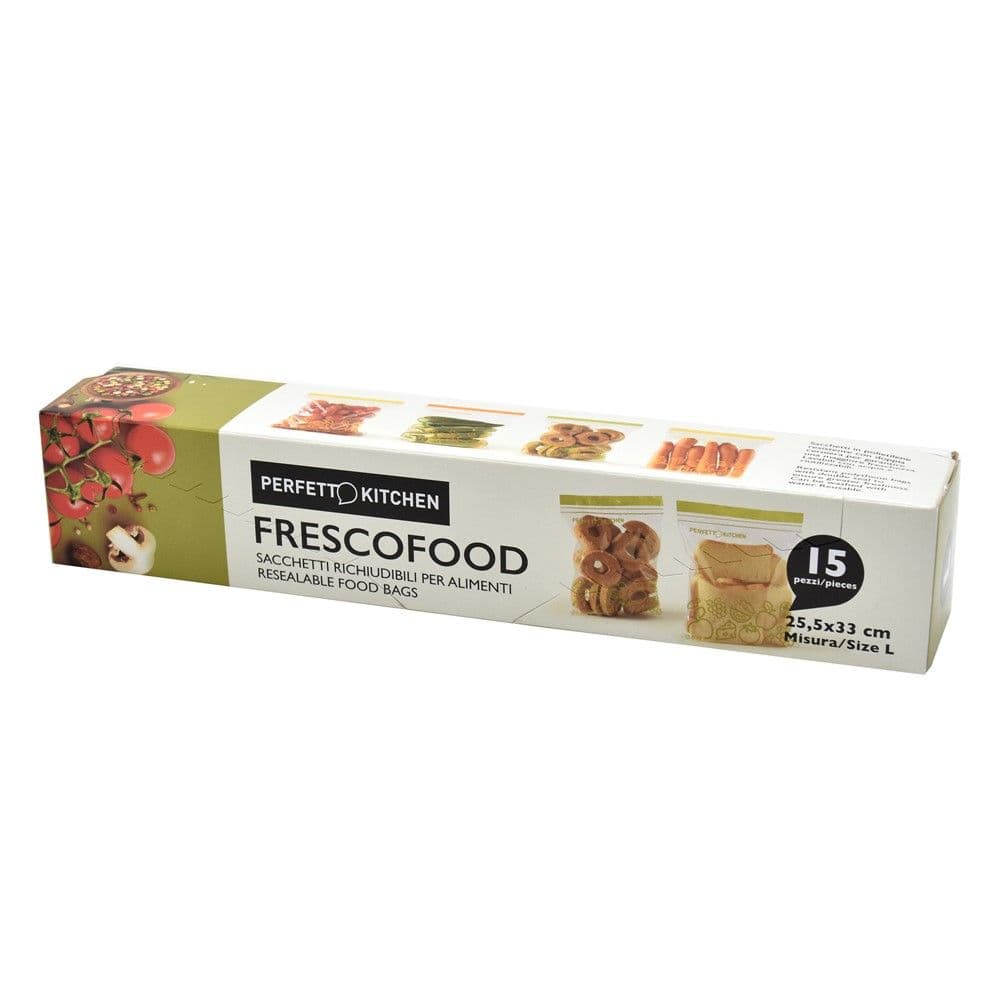 Qese për ruajtje ushqimesh, FrescoFood, plastikë, 25.5x33 cm, transparente, 1 copë