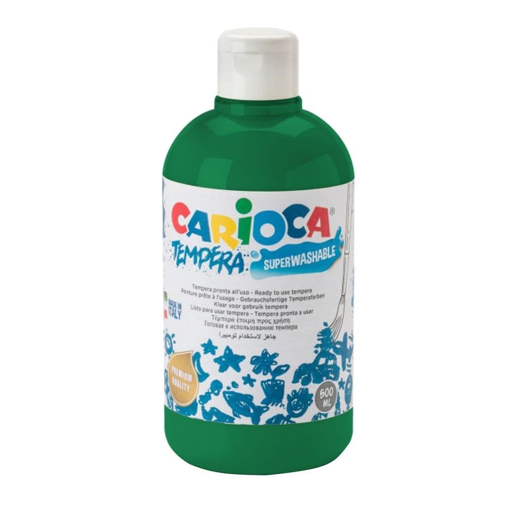 Bojë tempera për fëmijë, Carioca, plastikë, 500 ml, e gjelbër e errët, 1 copë