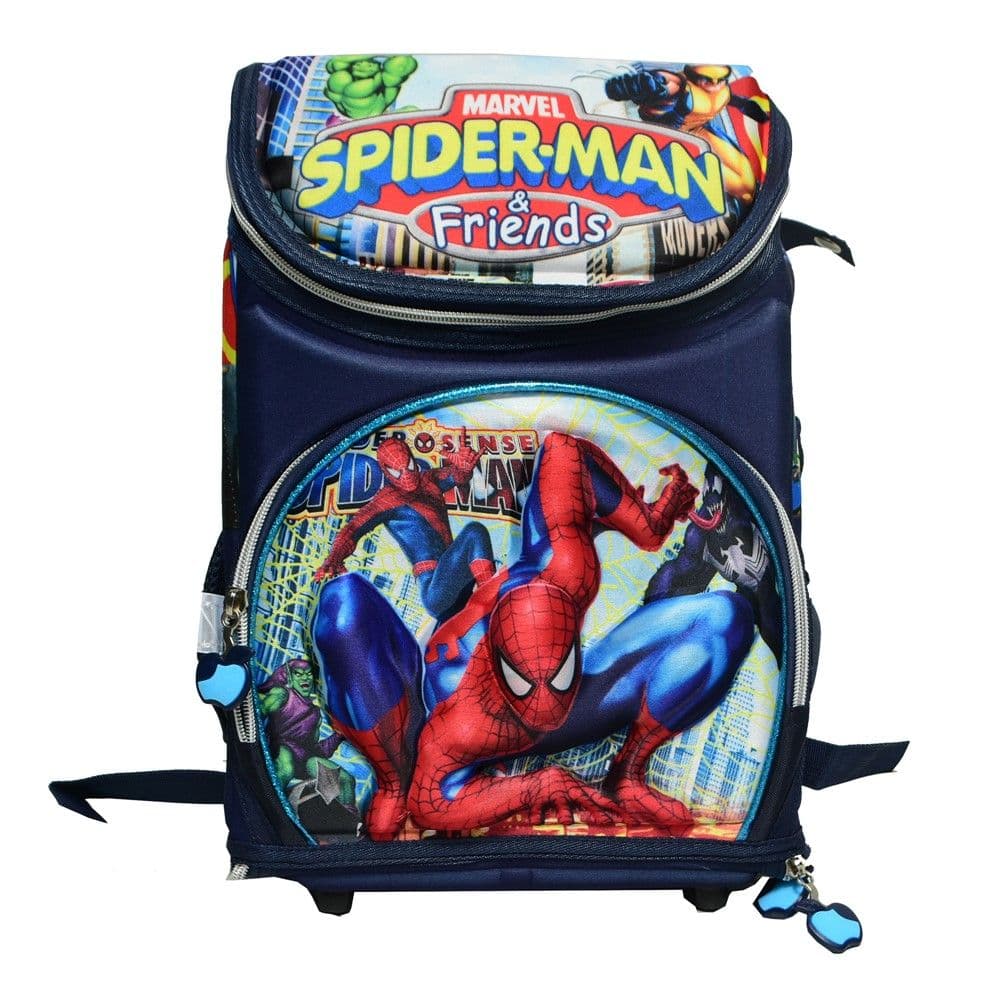Çantë shkolle katrore për fëmijë, Spiderman, poliestër, 50x35 cm, blu, 1 copë