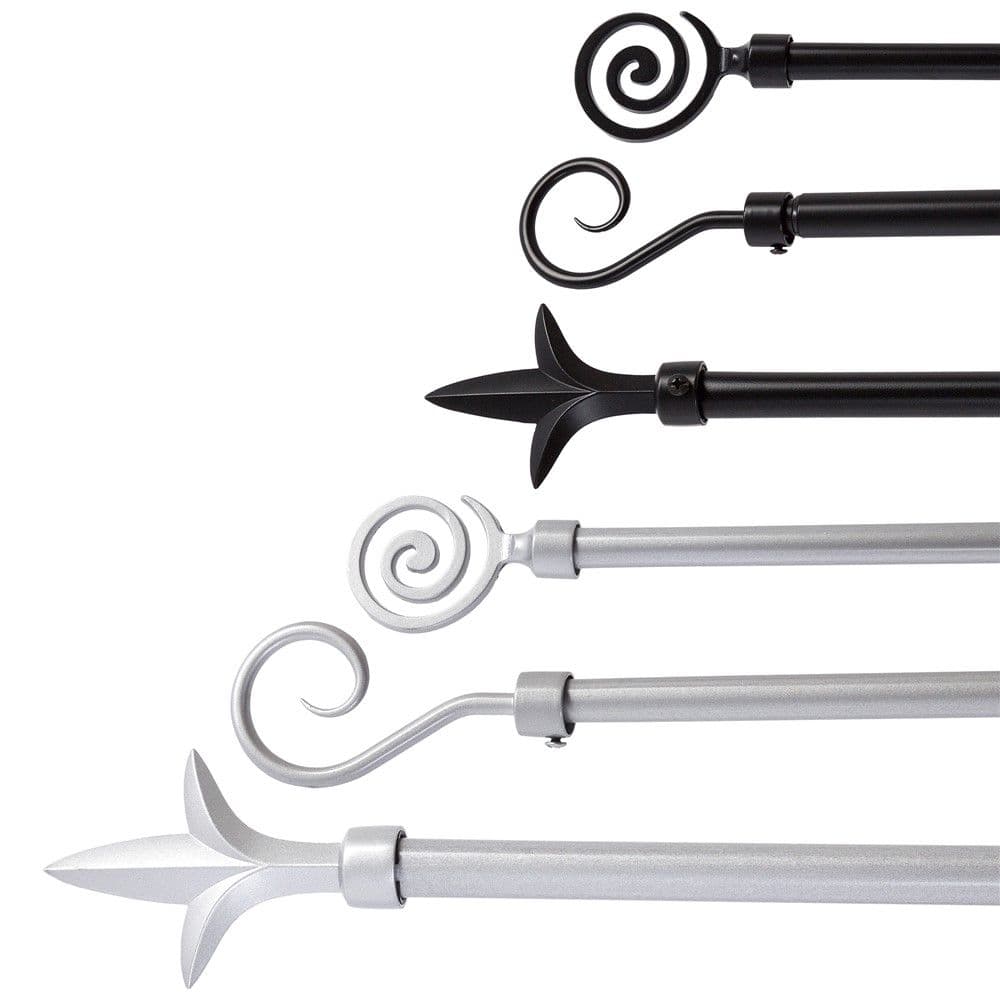 Shufër për perde e zgjatueshme, metal/alumin, argjendi, dia. 1.6 cm x 120/210 cm