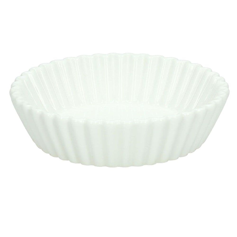 Set tasa të mëdhenj forma keku Mignion (PK 6), porcelan, e bardhë, Dia.10x2.5 cm